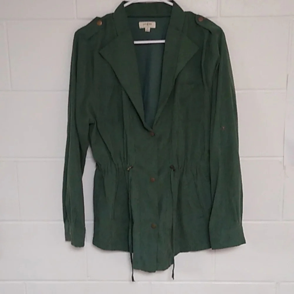 UMGEE PINE, LIGHTWEIGHT, LAGENLOOK, DRAWSTRING WAIST, SNAPUP SLEEVES CARDI JKT